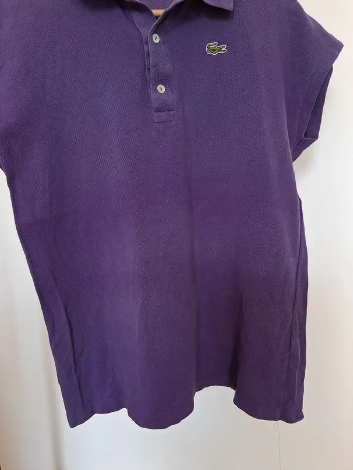 Polo violet vintage - Lacoste - 42 - photo numéro 5