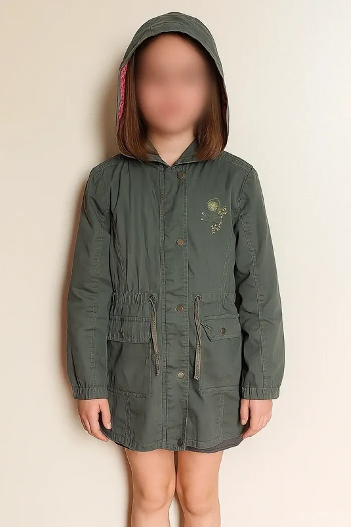 Veste kaki avec capuche Gémo taille 10 ans