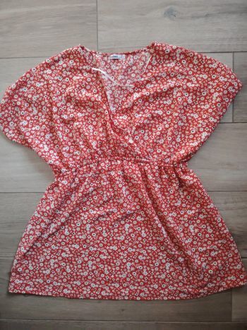 Robe courte tunique fleurie