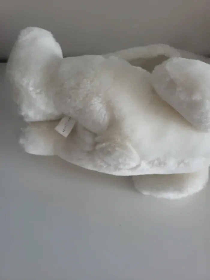Peluche Lapin blanc allongé - photo numéro 4