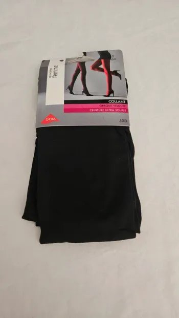 Collants Monoprix- Noir- Taille 2 - 50D opaque velouté