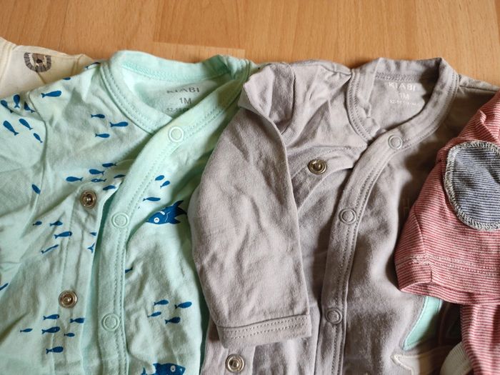 Lot de 6 pyjamas/grenouillères légers en 1M - photo numéro 4