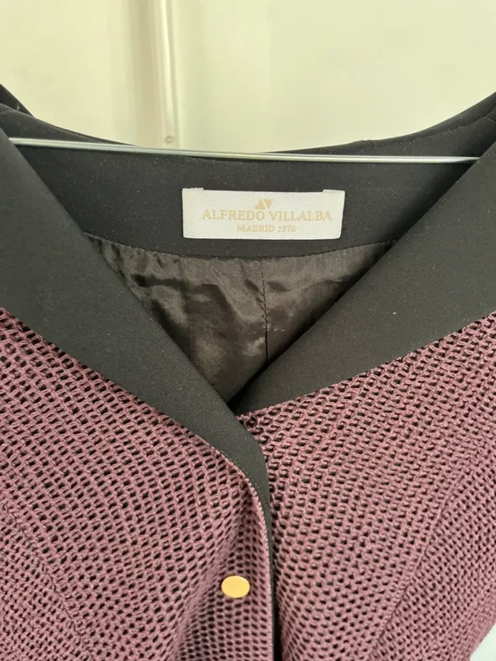 Gilet veste blouson à capuche violet aubergine Alfredo Villalba - photo numéro 3