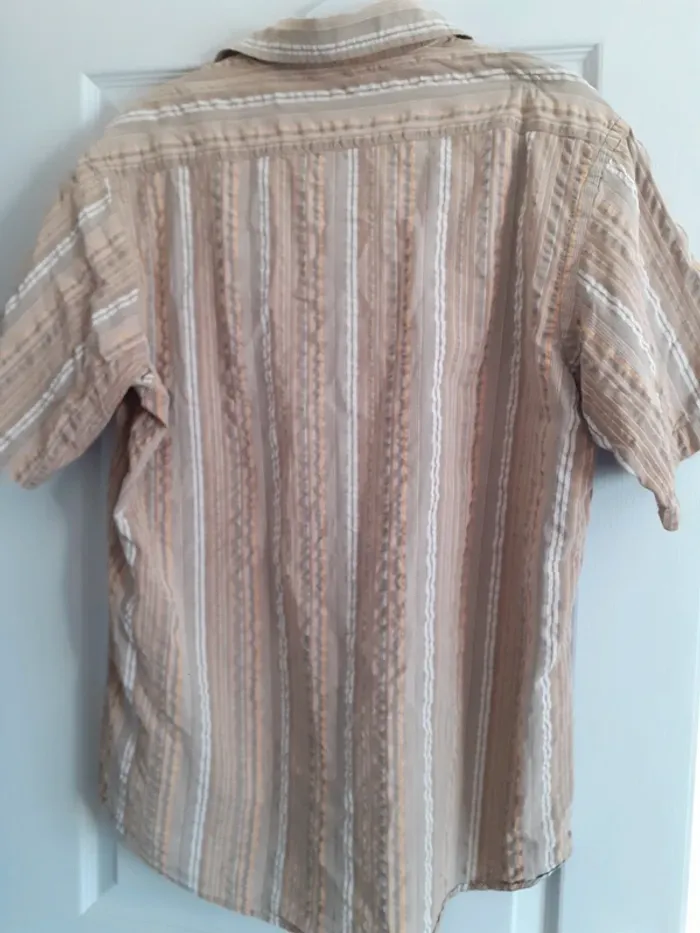 Chemise à rayures marron et orange taille XL - photo numéro 8