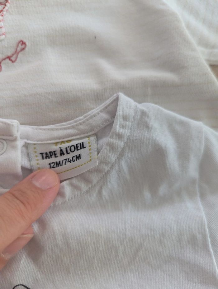 Lot de 3 t shirt manches longues 12 mois - photo numéro 6
