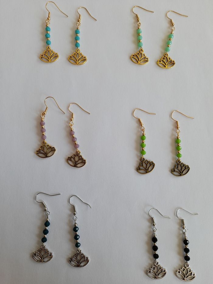 Boucles d'oreilles fleur de Lotus