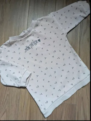 Robe pull sweat cerises mon trésor rose pâle