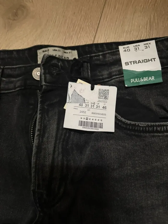 Jean noir droit pull &bear - photo numéro 3