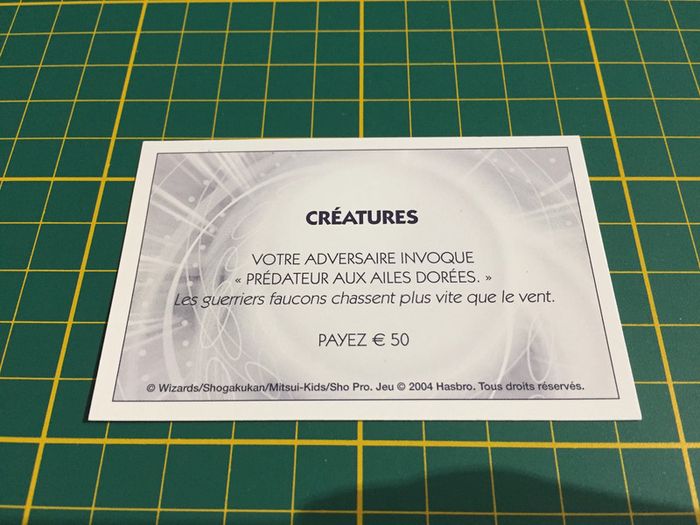 Carte créatures Votre adversaire invoque prédateur aux ailes dorées Monopoly Duel Masters #A64