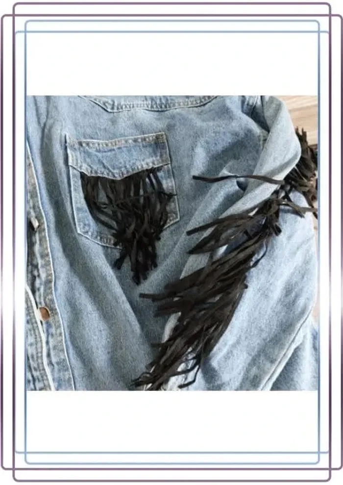 Veste en jean drole de copine paris, taille L, très bon état, - photo numéro 2
