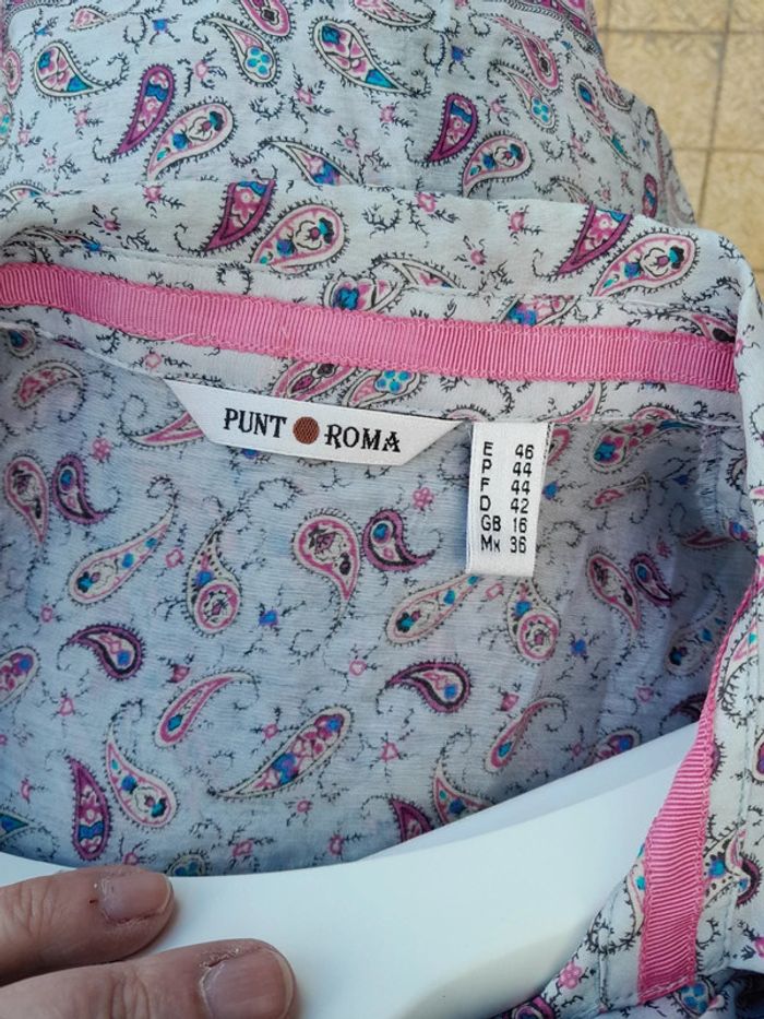 Punt roma chemisier gris rose taille 44 - photo numéro 5