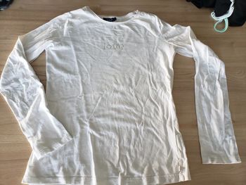 T-shirt manches longues écru fille okaidi 10 ans