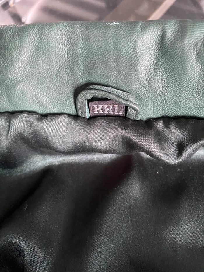 Blouson cuir souple vert bouteille convient 38/40 voir mensurations - photo numéro 10