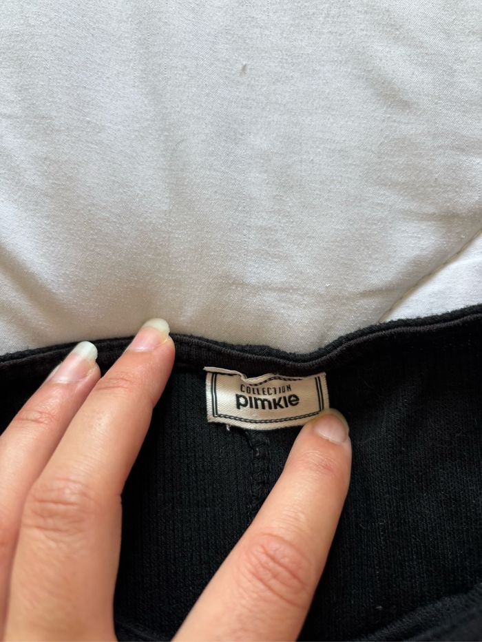 Robe noire pimkie mi longue midi taille 34/36 XS/S – maille stretch – épaules fendues – fendue bas - photo numéro 3