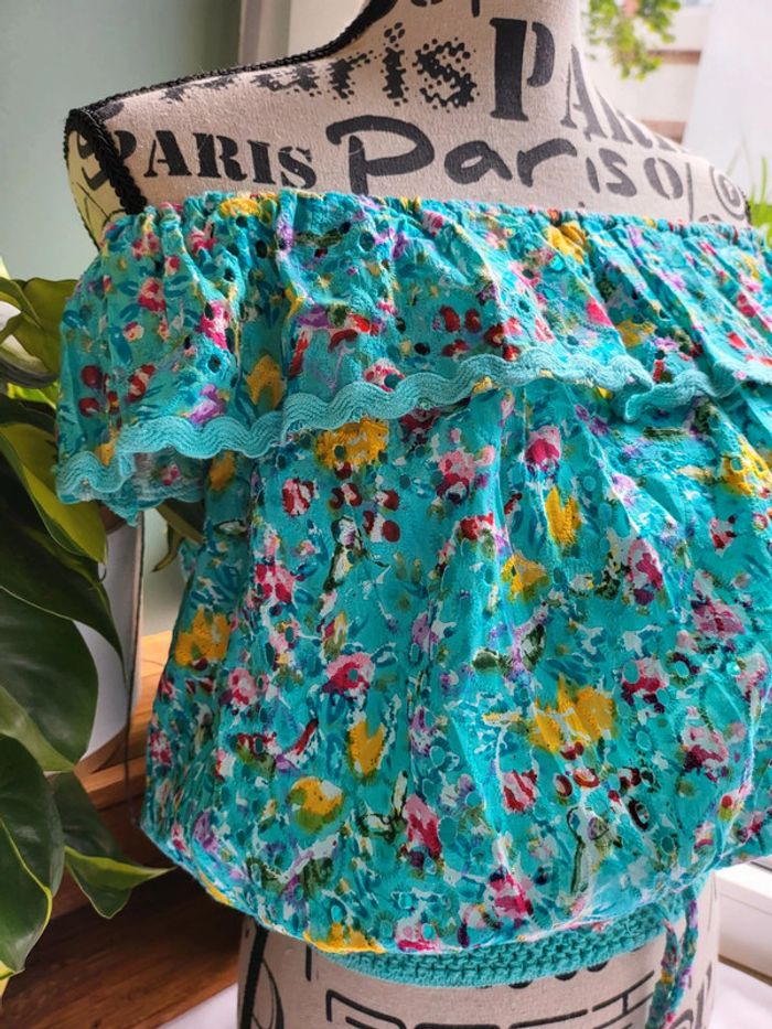 Haut bohème hippie festival épaule dénudée S - photo numéro 9