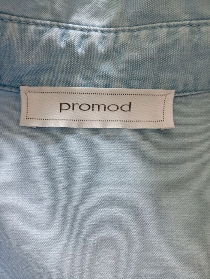 Promod - Robe chemise fluide taille 38 | bleu clair - printemps été - photo numéro 3