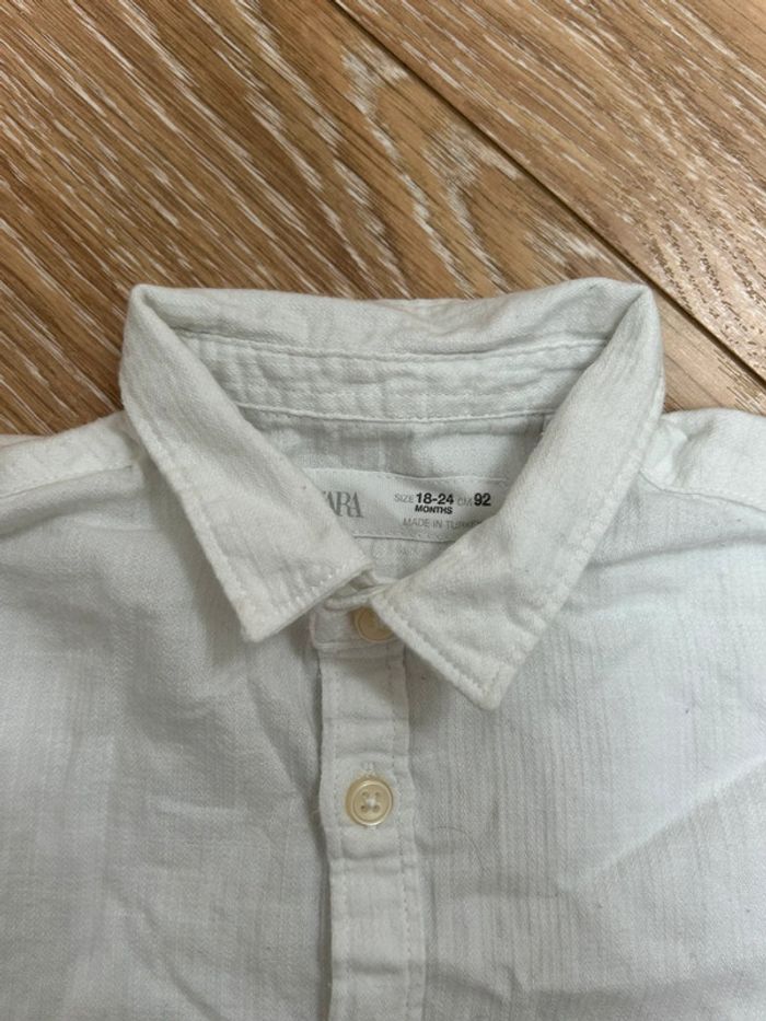 Chemise blanche à manches longues - Zara garçon 18/24 mois - photo numéro 2