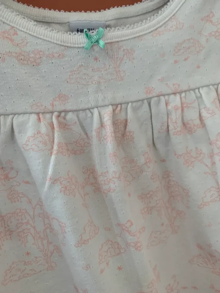 🌸 Débardeur blanc à motifs rose pâle – Petit Bateau – 6 ans - photo numéro 2