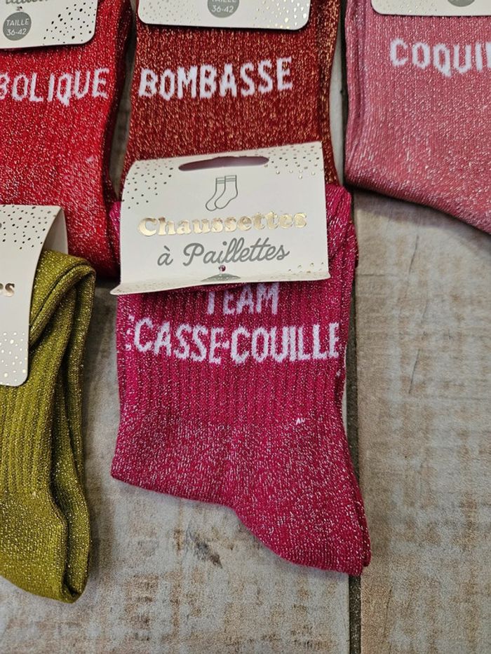 Chaussettes à paillettes prix ferme - photo numéro 2