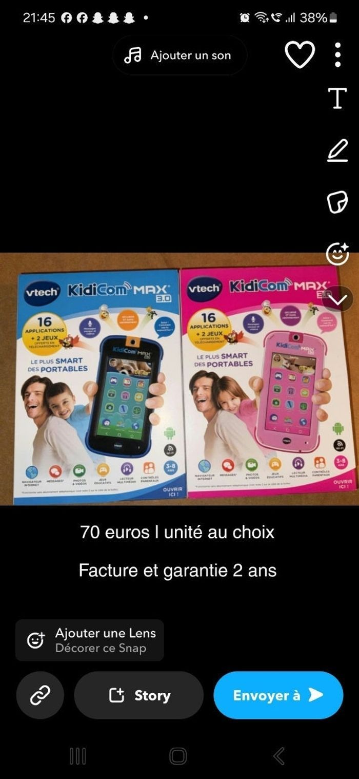 🎁Kidicom au choix bleu ou rose 🎁garantie