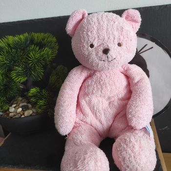Doudou Peluche Nounours Ours Rose Tissus Éponge Vintage  #geektradedoudou