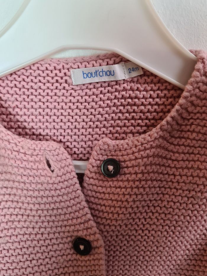 Gilet maille laine rose Boutchou 2 ans - photo numéro 2
