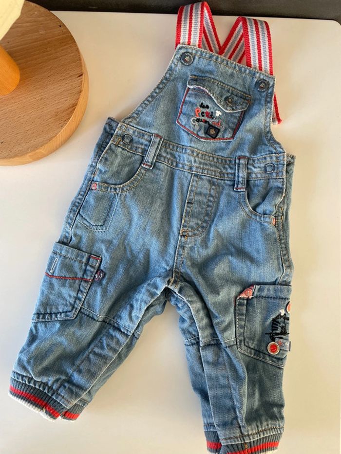 Salopette bébé jean clair - photo numéro 3