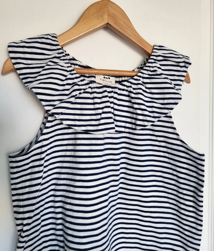 Top marinière col rond à volant Cyrillus état neuf - photo numéro 4