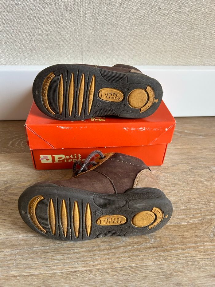 Chaussures garçon Petit Pirate taille 23 cuir – marron/beige avec boîte - photo numéro 3