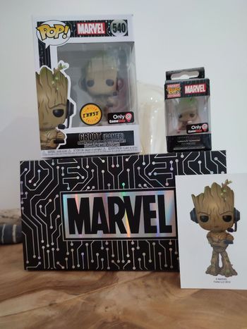Box funko pop groot gamer chase