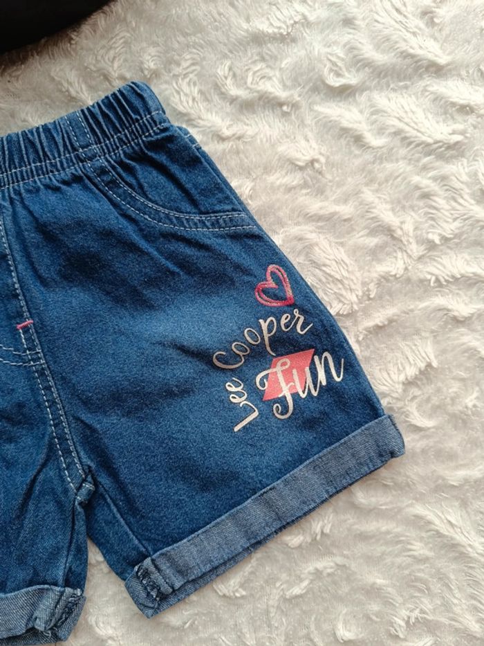 Short jeans Fille 18 mois Sun cœur Lee Cooper - photo numéro 4