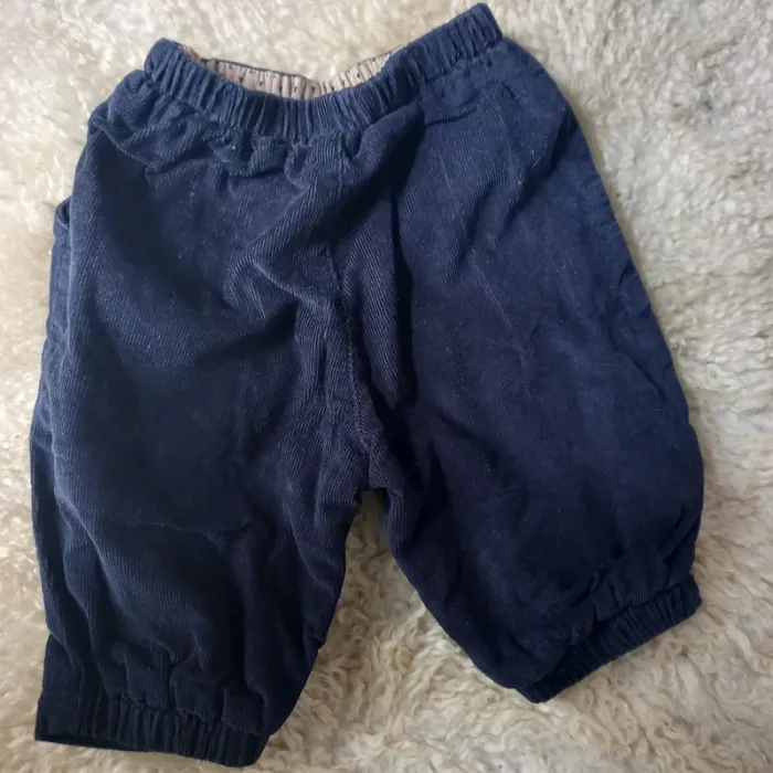 Pantalon large en velours marine 1 mois - photo numéro 3