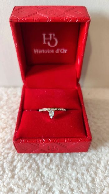 Bague mini diamant et strass dorée - 15mm