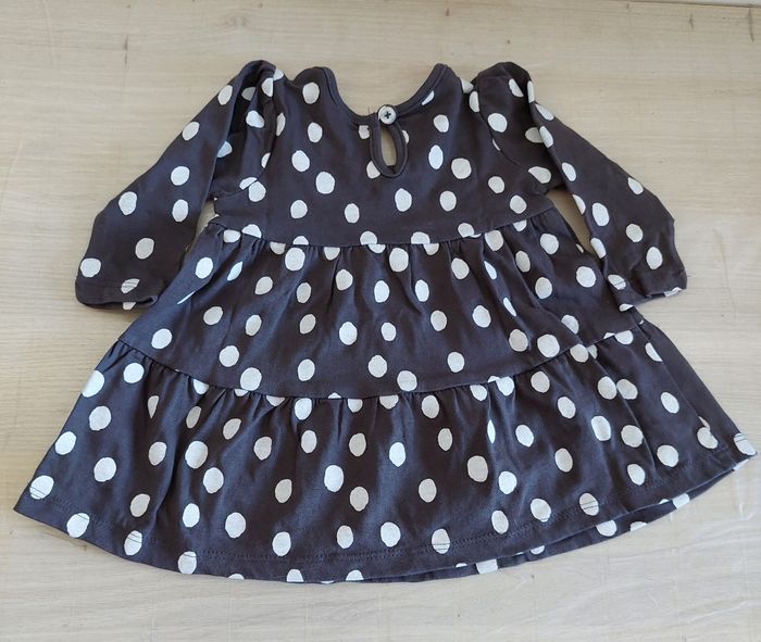 Robe bleue marine et blanche fille 0/3 mois - photo numéro 2