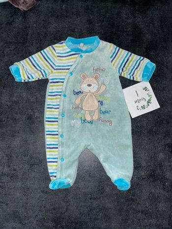 Pyjama bébé ourson et rayures