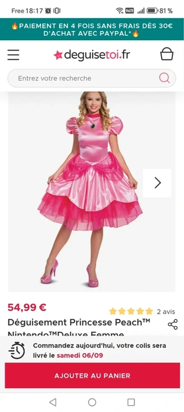 Déguisement officiel princesse Peach Mario - photo numéro 4