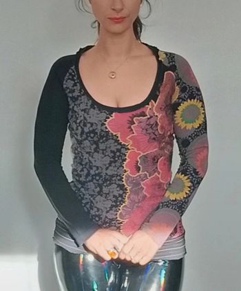 Haut manches longues décolleté arrondi 38