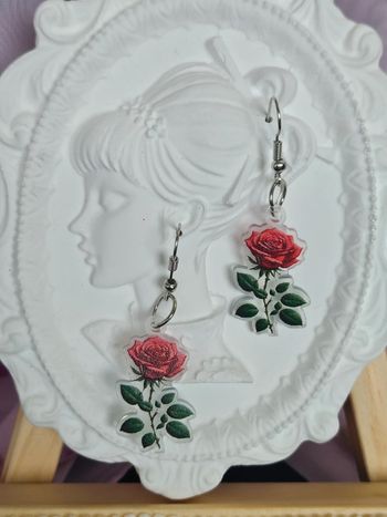 Boucles d'oreilles en forme de roses en acier inoxydable