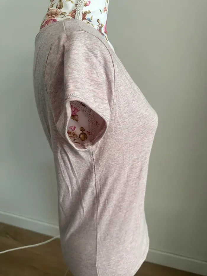 T-shirt rose chiné impeccable - photo numéro 3