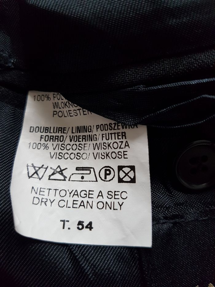 Blazer homme noir. Boutonné, épaulettes, doublé. Manta. Taille 54. - photo numéro 5