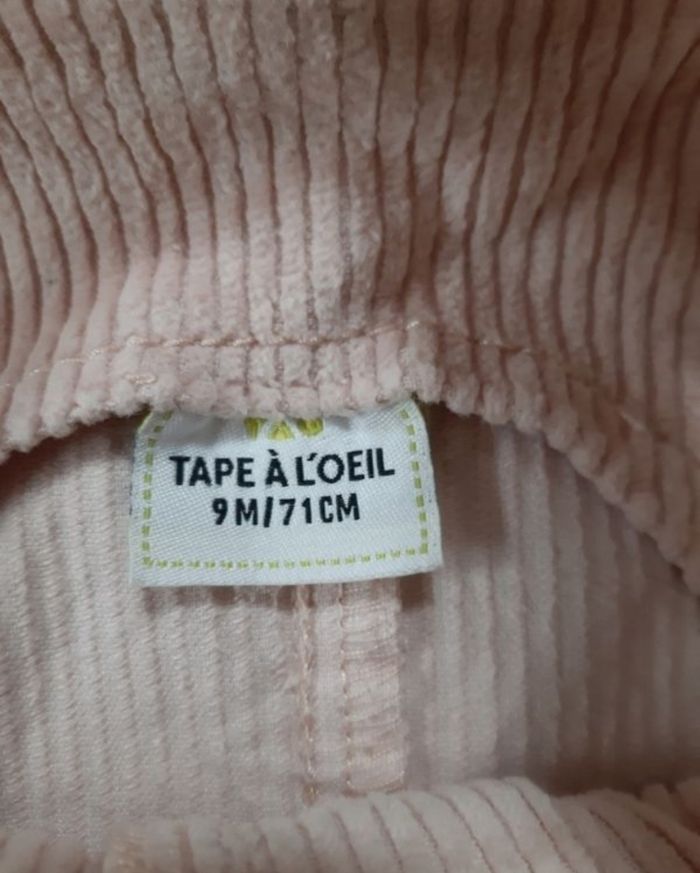 Salopette en velours rose fille - Tape à l'Oeil - 9 mois - photo numéro 4