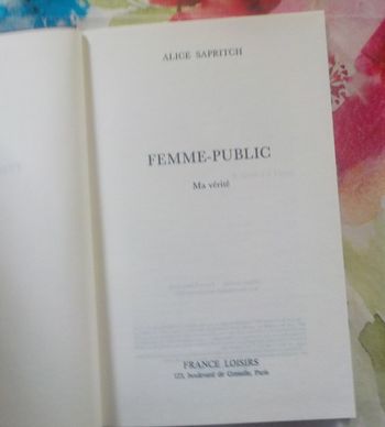 FEMME-PUBLIC par Alice SAPRITCH Ed. France Loisirs