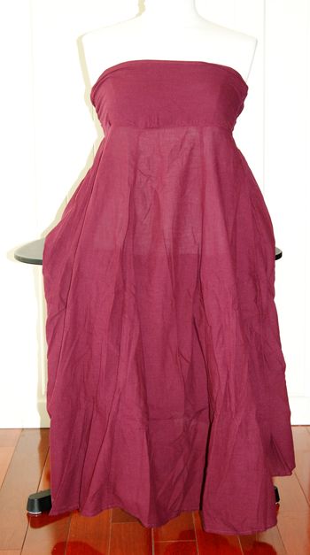 🌸 Robe 2 en 1 été – coton léger bordeaux (neuve) 🌸