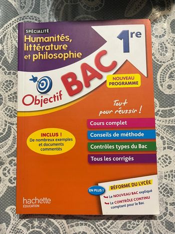 Objectif bac 1ere Humanités, littérature et philosophie spécialité