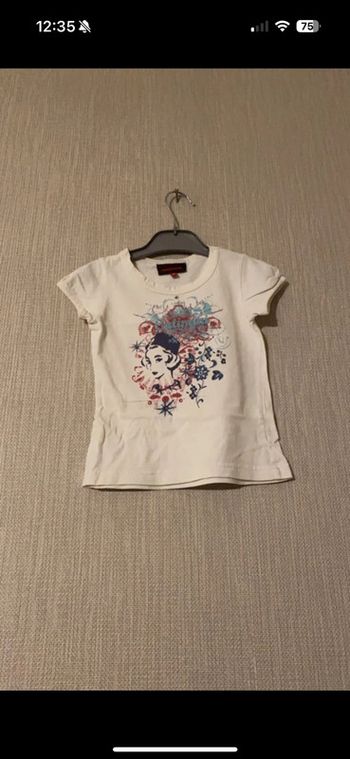 T-shirt catimini 4 ans blanc bleu rouge