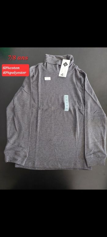 Sous pull gris garçon 7/8ans