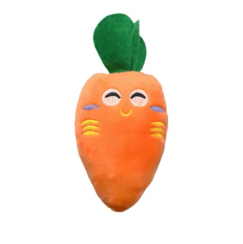 Jouet peluche carotte pour chien avec couineur - 23 cm Neuf