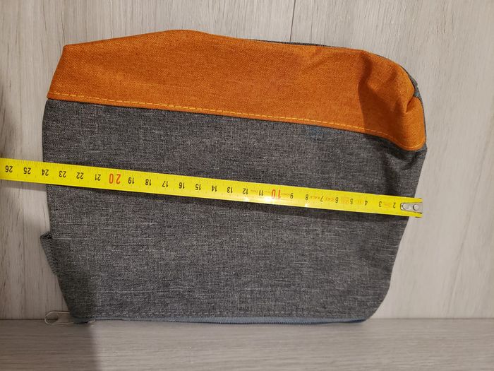 Trousse de toilette gris et orange - photo numéro 3