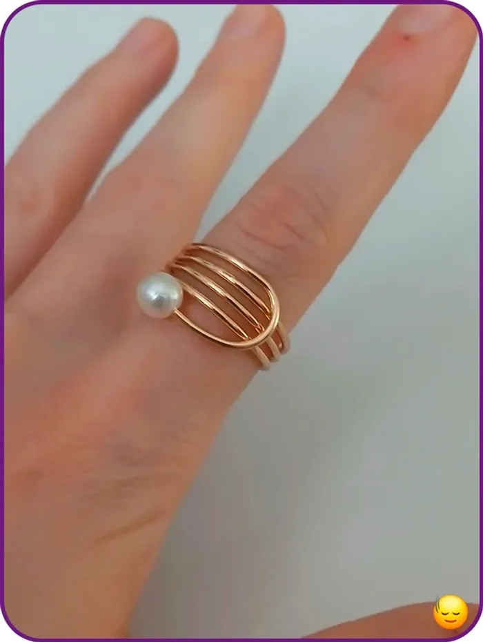 Bague doré en acier inoxydable - photo numéro 2