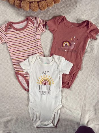 Lot de 3 bodies tex escargots arc en ciel